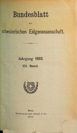 Bundesblatt. 44. 1892, 3