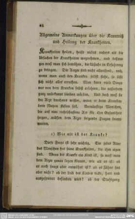 Allgemeine Anmerkungen über die Kenntniß und Heilung der Krankheiten