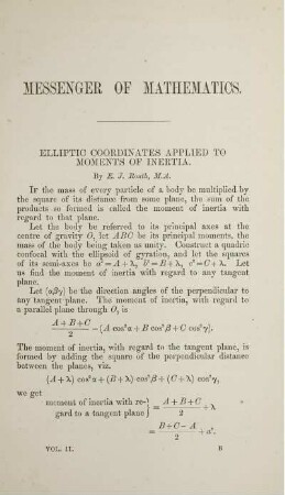Elliptic coordinates applied to moments of inertia.