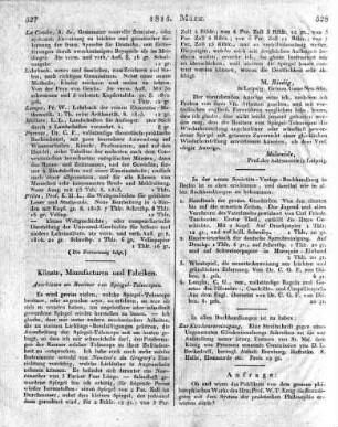 Künste, Manufacturen und Fabriken.
