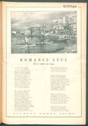 Romance azul : (En la bahía de Vigo)