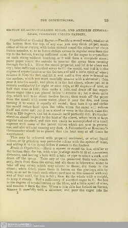 Section III. - Crystallized sugar,, and articles crystallized, commonly called candies