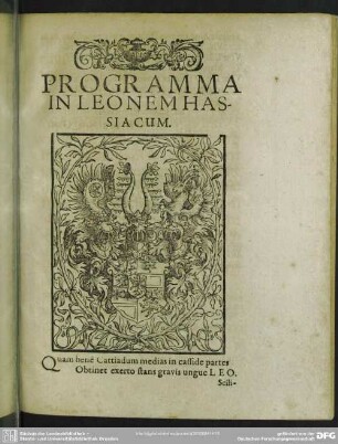 Programma In Leonem Hassiacum