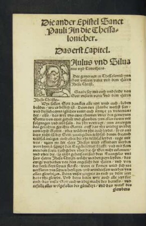 Die ander Epistel Sanct Pauli An die Thessalonicher.