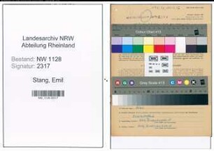 Entnazifizierung Emil Stang , geb. 30.10.1903 (Polizist)