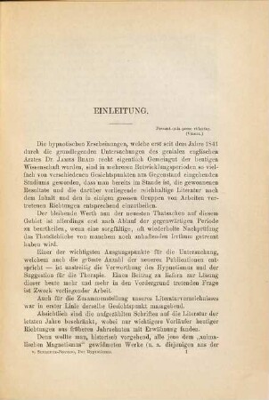 Ein Beitrag zur therapeutischen Verwertung des Hypnotismus