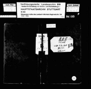 Kriegsstammrolle der 3. Kompanie 2. Landsturm-Infanterie-Ersatz-Bataillon