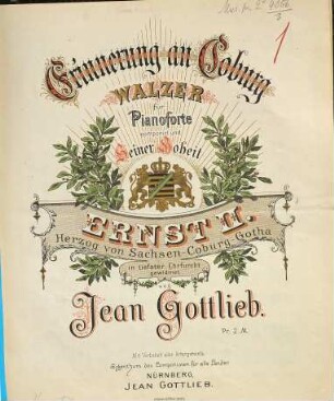 Erinnerung an Coburg : Walzer für Pianoforte