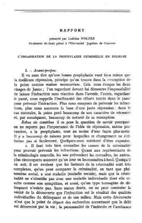 287-310, Rapport: L'organisation de la prophylaxie criminelle en Pologne