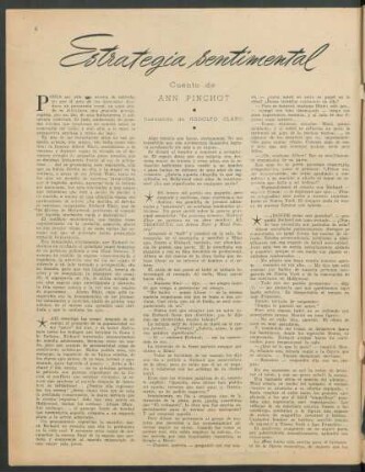 Estrategia sentimental : Cuento