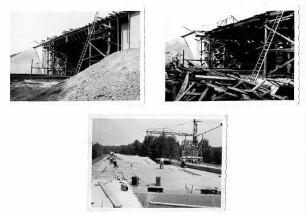 Unterführung der DB Karlsruhe - Basel unter dem Zubringer zur AS Rastatt (BW 32a) bei km 647,764 Lehrgerüst und Schalung Überbau (Nordseite)