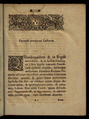 Paraenesis praevia ad Lectorem