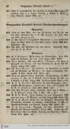 Geographie, Statistik, Politik, Reisebeschreibungen (Nr. 972 - 1068)