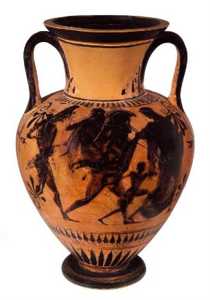 Auf dem Weg zum Parisurteil - Flucht aus Troja (Amphora)