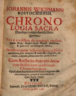 Chronologia sacra : duobus comprehensa libris ... cum auctario