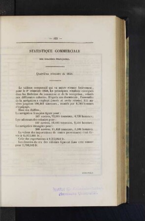 Statistique commerciale.