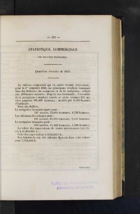 Statistique commerciale.