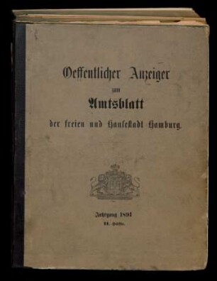 1891,151/228=Juli/Sept.: Amtsblatt der Freien und Hansestadt Hamburg / Beiblatt, Öffentlicher Anzeiger