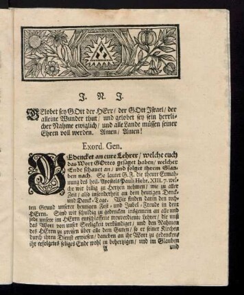 [Die erste Jubel-Predigt]