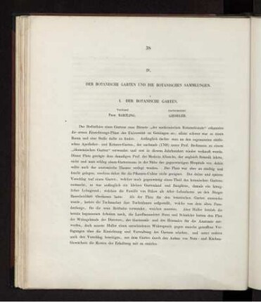 IV. Der botanische Garten und die botanischen Sammlungen