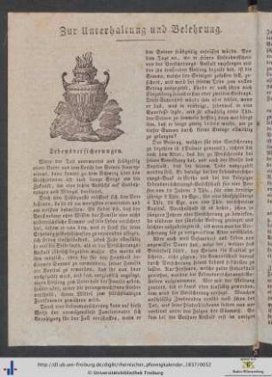 Zur Unterhaltung und Belehrung.