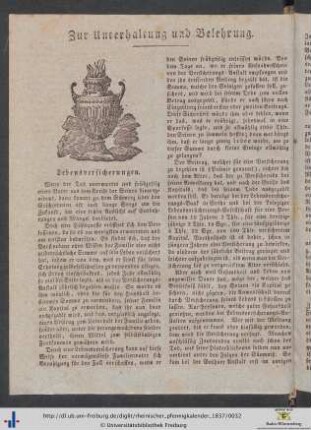 Zur Unterhaltung und Belehrung.