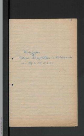 Vorstandsprotokolle vom 19.2.1921 - 12.5.1924