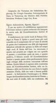 Ansprache des Vertreters der italienischen Regierung [...]