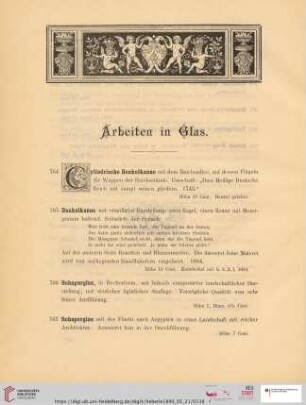 Arbeiten in Glas (Nr. 764 - 784)