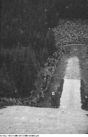 Sächsische Schweiz, Hohnstein mit R. König, Blick auf den Falkenstein, Bloßstock, 1956 & Sächsische Schweiz, Sprung von Heinz Böttger am Hohen Porstein, 1955 & Sächsische Schweiz, Riesengrundschanze, Sommerskispringen auf Sprungmatten