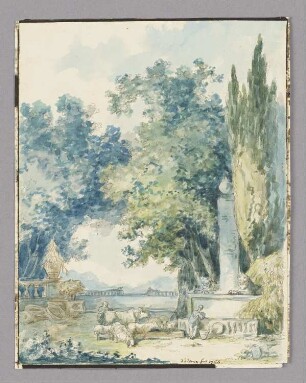 Parklandschaft mit Brunnen
