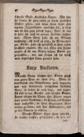 Kurze Anekdoten.
