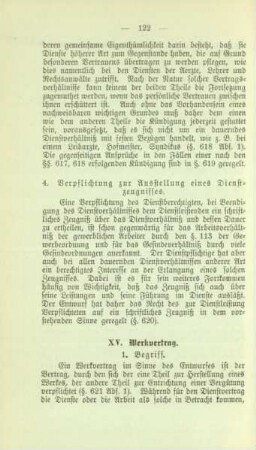 XV. Werkvertrag