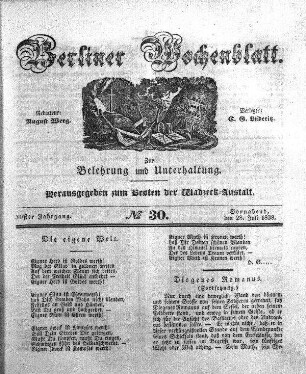 No. 30, Sonnabend, den 28. Juli 1838.