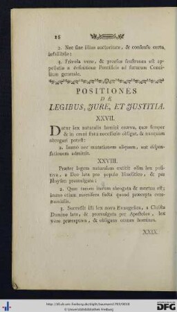 Positiones De Legibus, Jure Et Justitia.