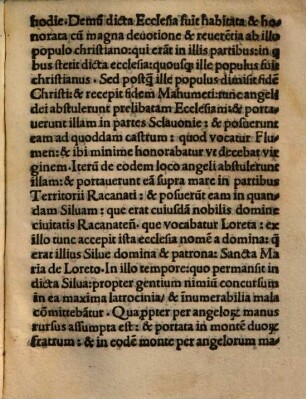 Translatio miraculosa ecclesie beate Marie virginis de Loreto