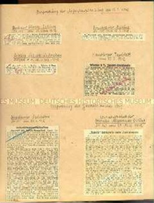 Dokumentation zur Firmengeschichte von 1941 bis 1951 mit aufgeklebten Pressefotos und -artikeln - Sachkonvolut