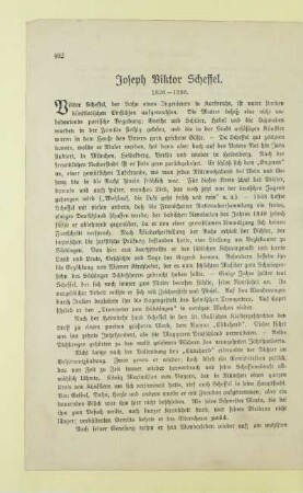 Joseph Viktor Scheffel. 1826 - 1886