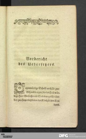 Vorbericht des Uebersetzers.