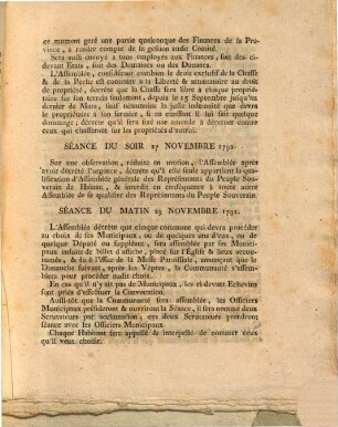 Recueil Des Décrets De L'Assemblée Des Représentants Du Peuple Souverain Du Hainau : Depuis le 26 Novembre 1792, jusques le 2 Janvier 1793, An deuxieme de la Liberté Belgique