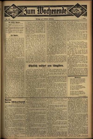 Zweite Ausgabe vom Sonntag, den 14. Mai 1933.