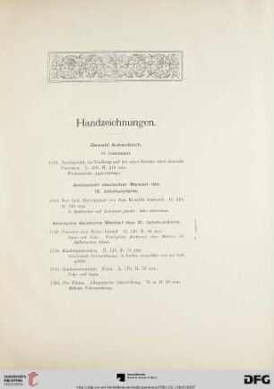 Handzeichnungen (Nr. 1115-1289)