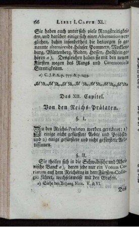 Das XII. Capitel. Von den Reichs-Prälaten.
