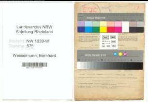 Entnazifizierung Bernhard Wesselmann , geb. 22.08.1896 (Angestellter)