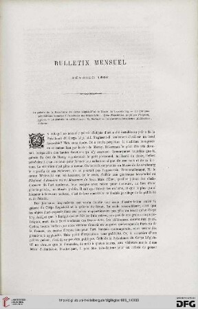 Bulletin mensuel: Février 1866
