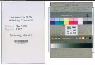 Entnazifizierung Heinrich Bruensing , geb. 08.10.1886 (Post)