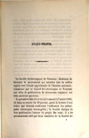 Recueil de chroniques de Touraine