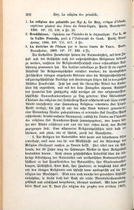 302-303 [Rezension] Roy, A. le, La religion des primitifs