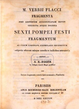 Fragmenta : Sexti Pompei Festi Fragmentum