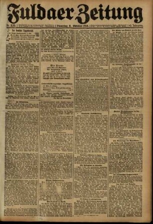 Ausgabe vom Dienstag, den 08. Oktober 1918.